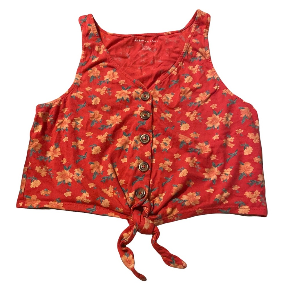 American Eagle Floral Tank Top Size Large Casual Summer